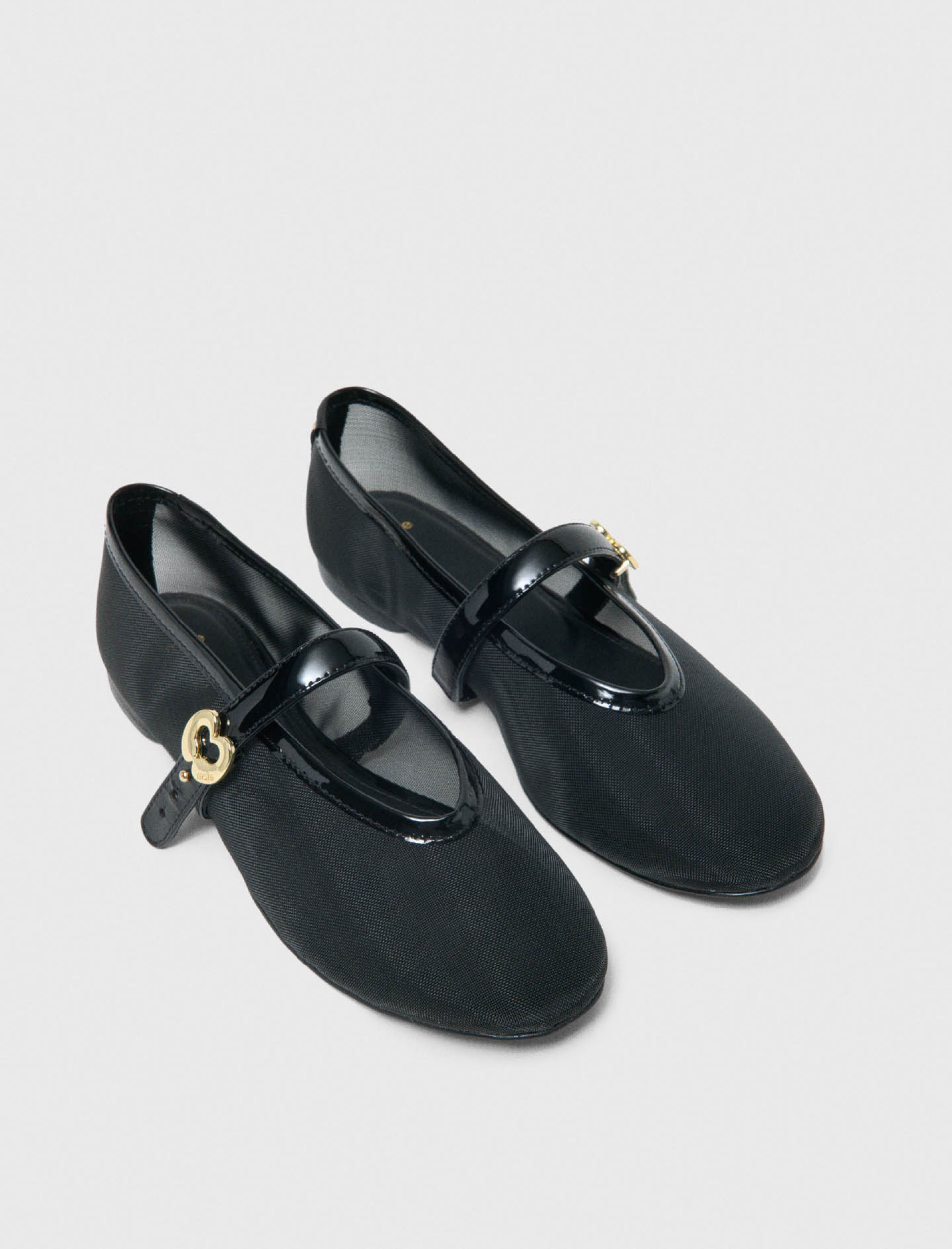 Женские черные сетчатые балетки