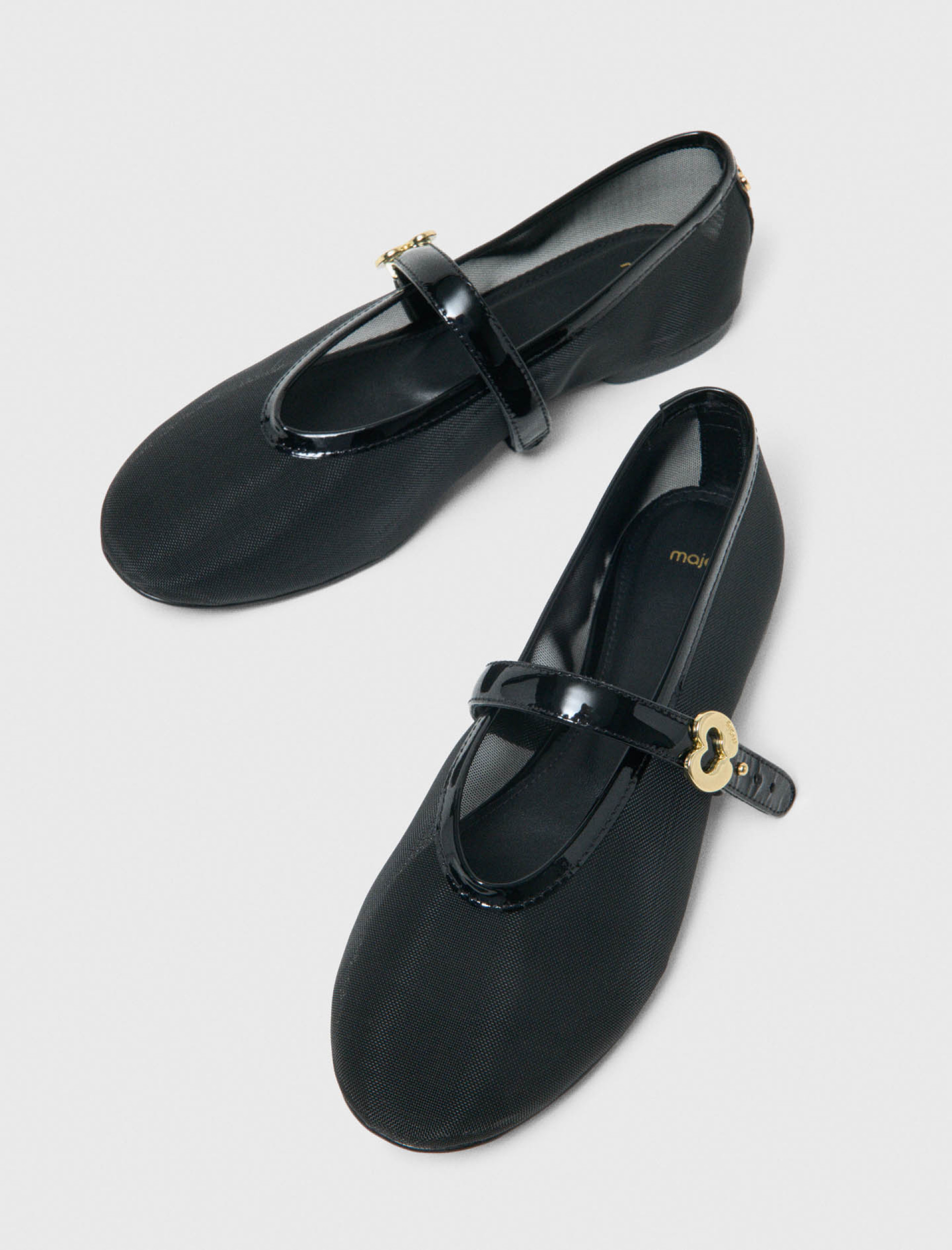 Женские черные сетчатые балетки