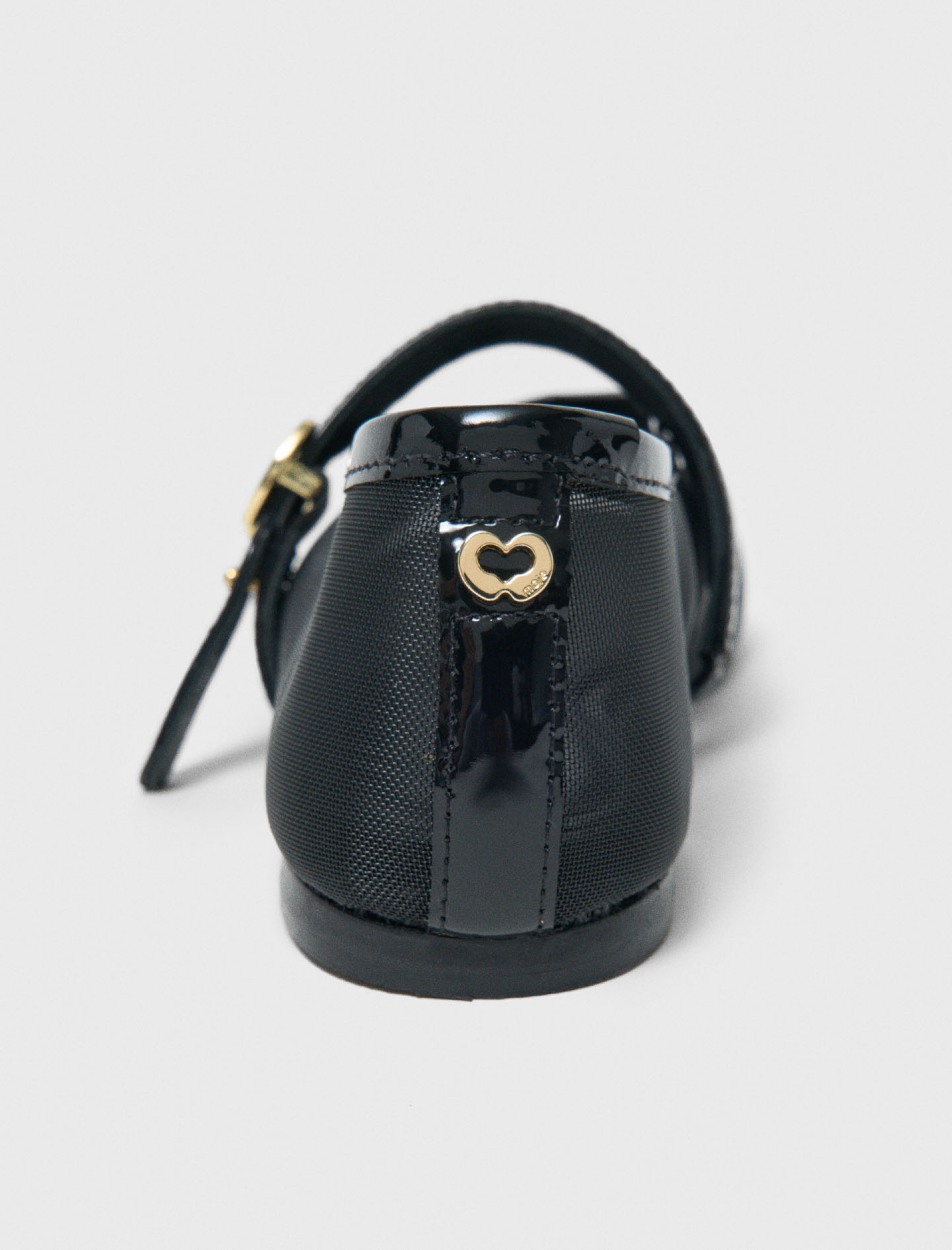 Женские черные сетчатые балетки