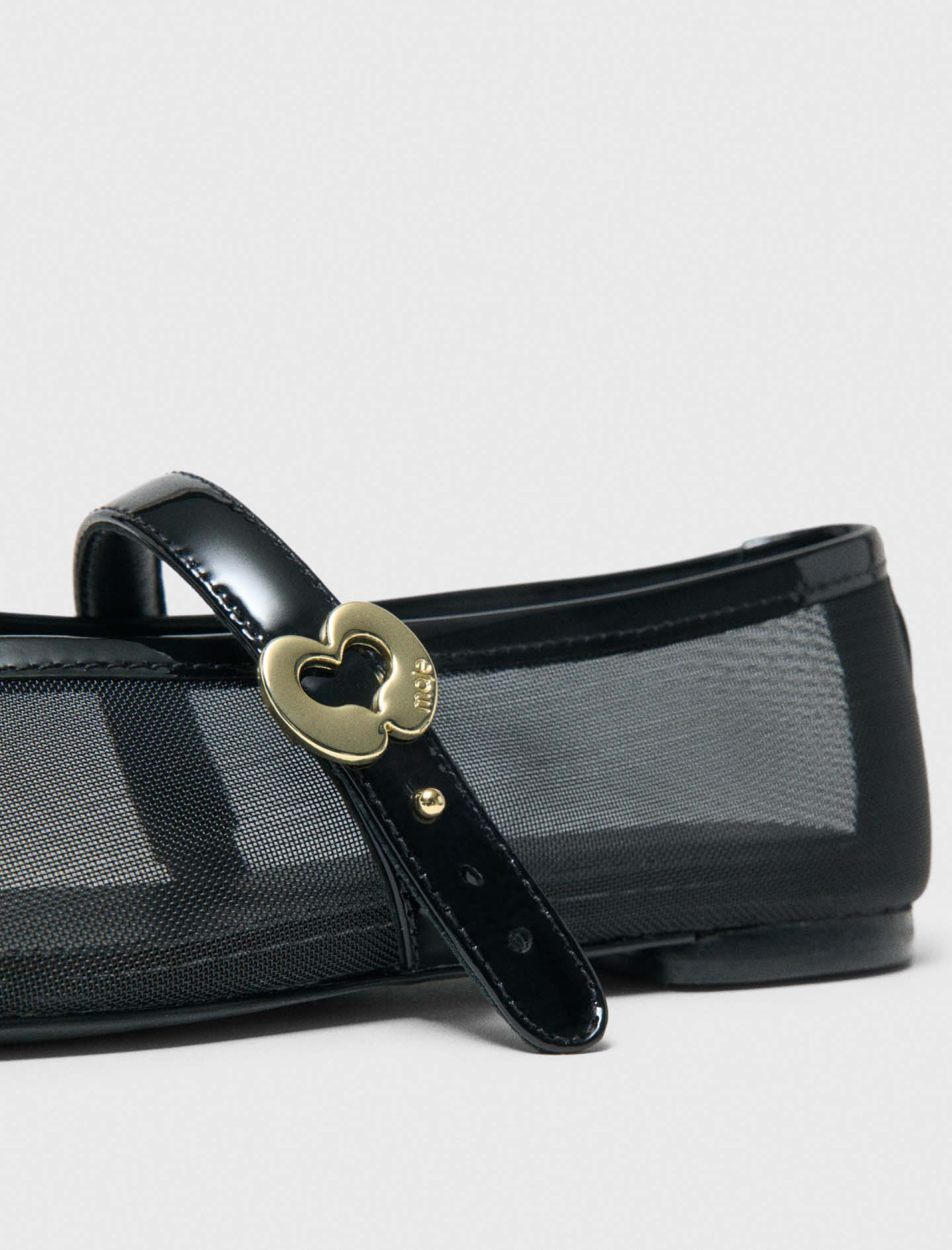 Женские черные сетчатые балетки