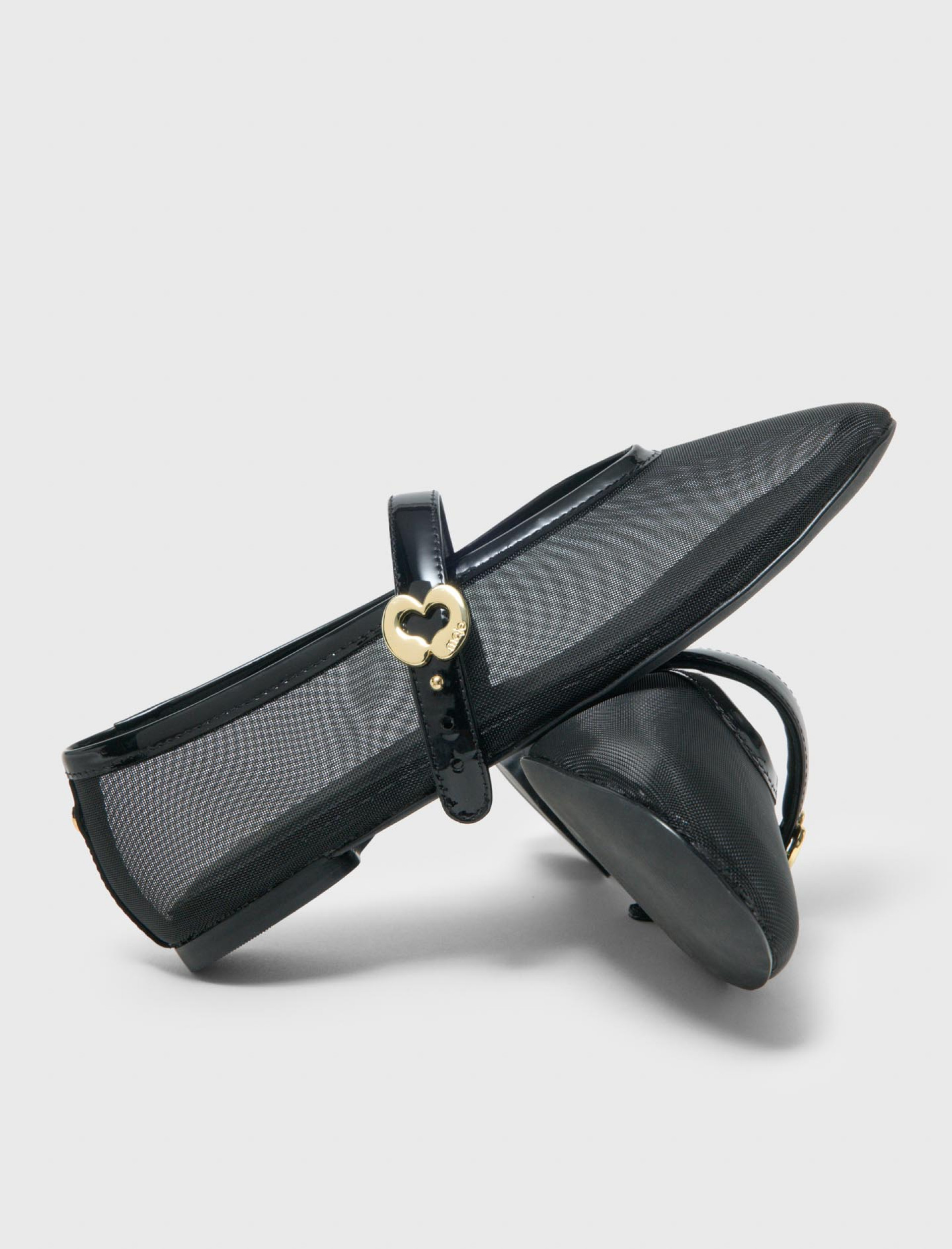 Женские черные сетчатые балетки