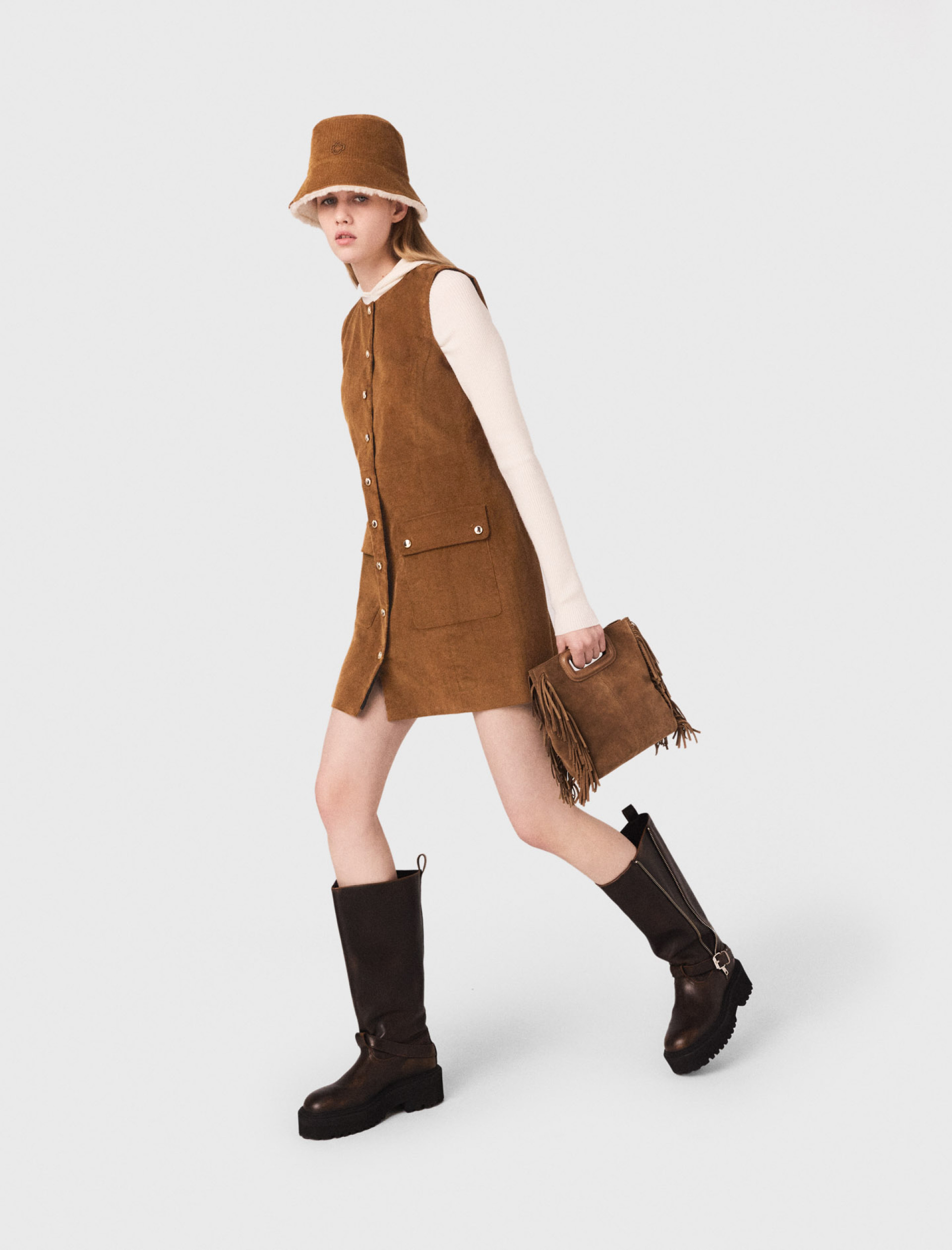 Жіноча коротка вельветова сукня