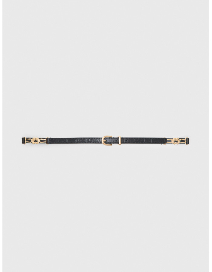 Жіночий шкіряний ремінь з імітацією крокодилової шкіри