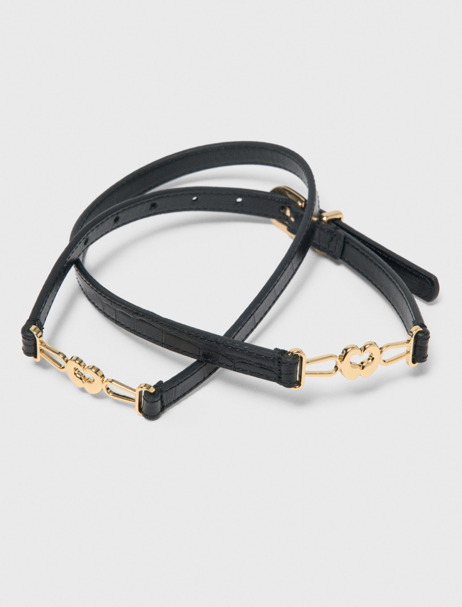 Женский кожаный ремень с имитацией крокодиловой кожи