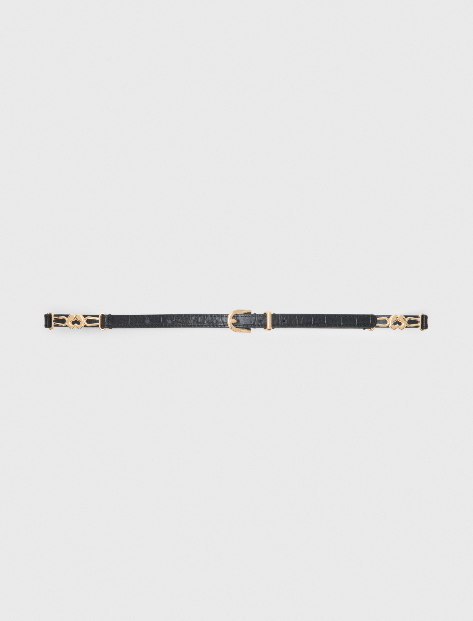 Женский кожаный ремень с имитацией крокодиловой кожи