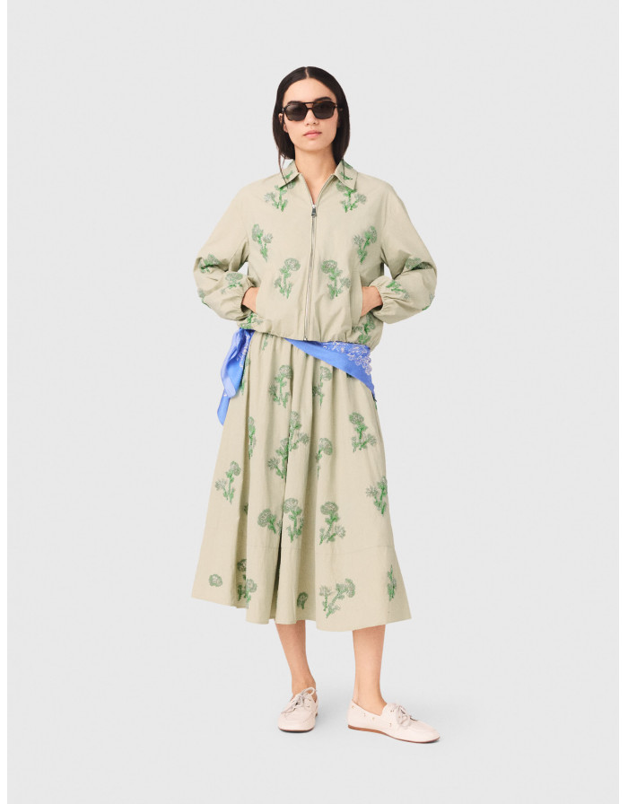 Жіночий бомбер з технічної тканини з вишивкою