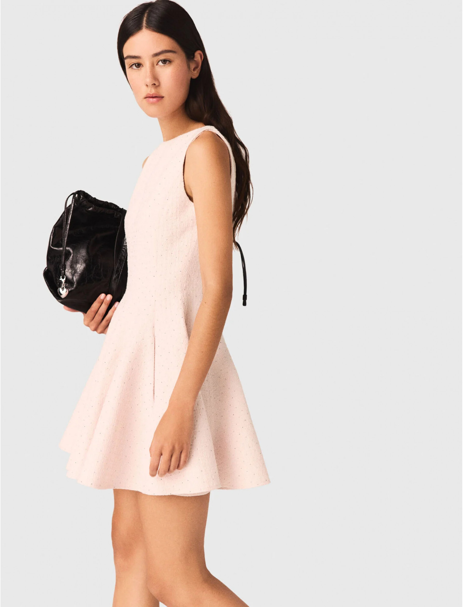 Женское твидовое платье со стразами Женское твидовое платье со стразами