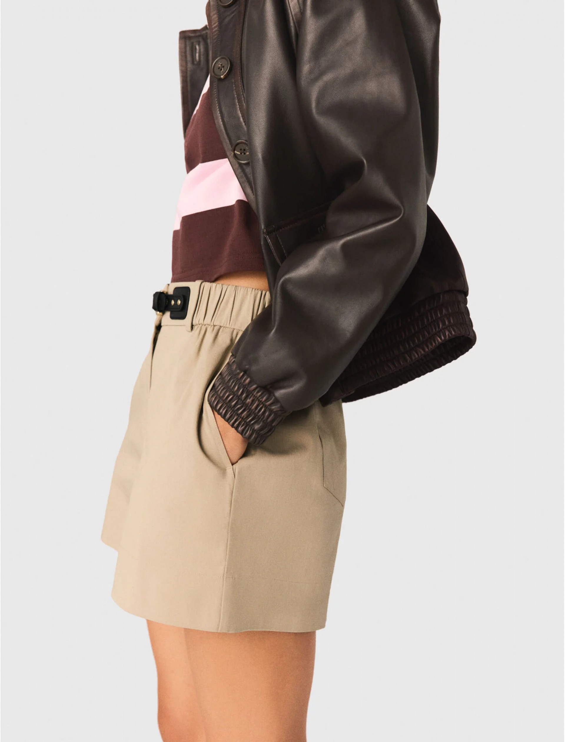 Жіночі бежеві бавовняні шорти