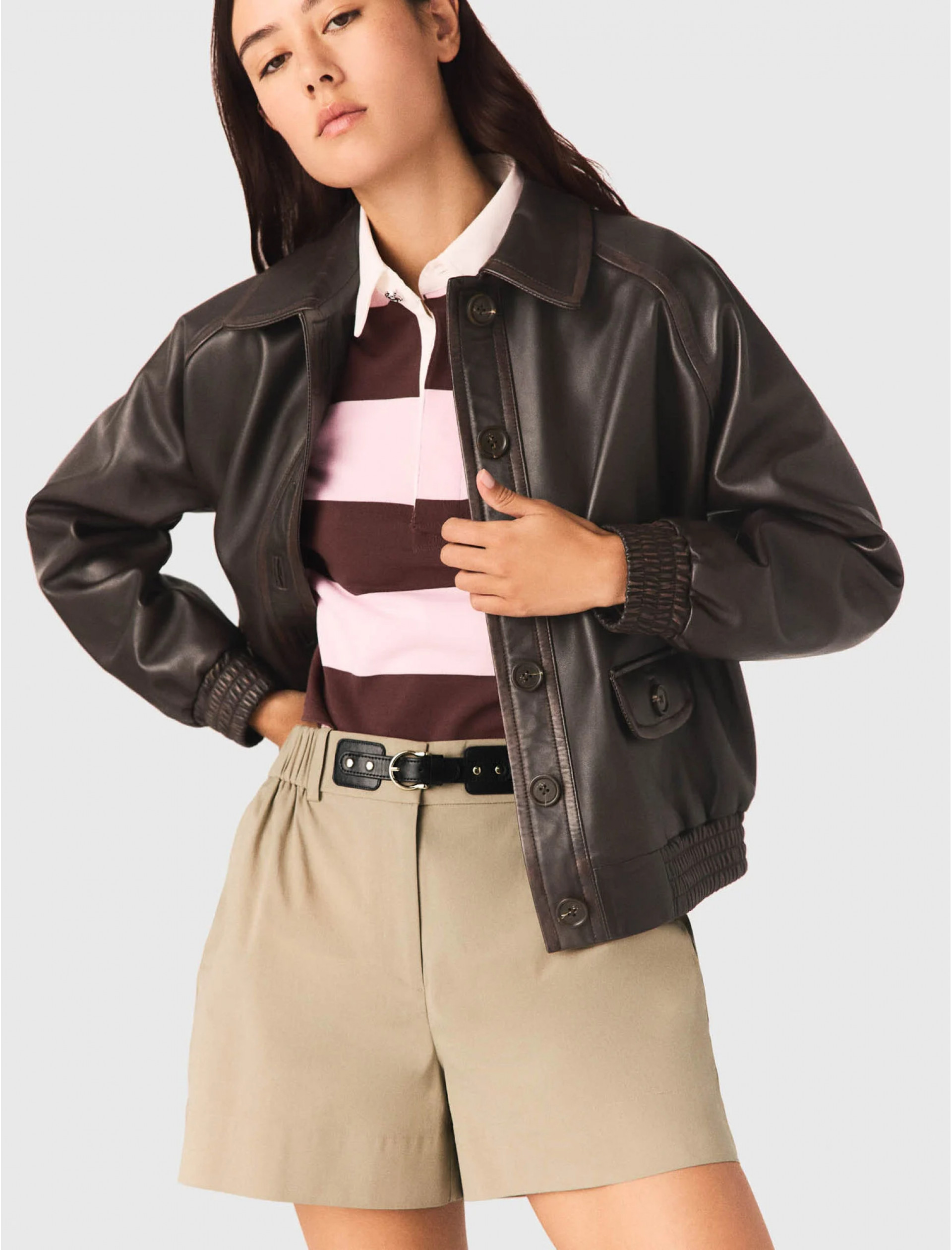 Жіночі бежеві бавовняні шорти