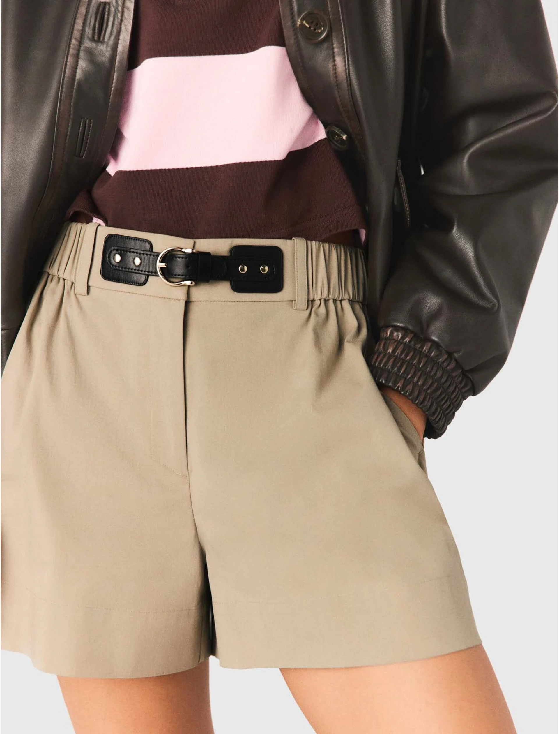 Жіночі бежеві бавовняні шорти