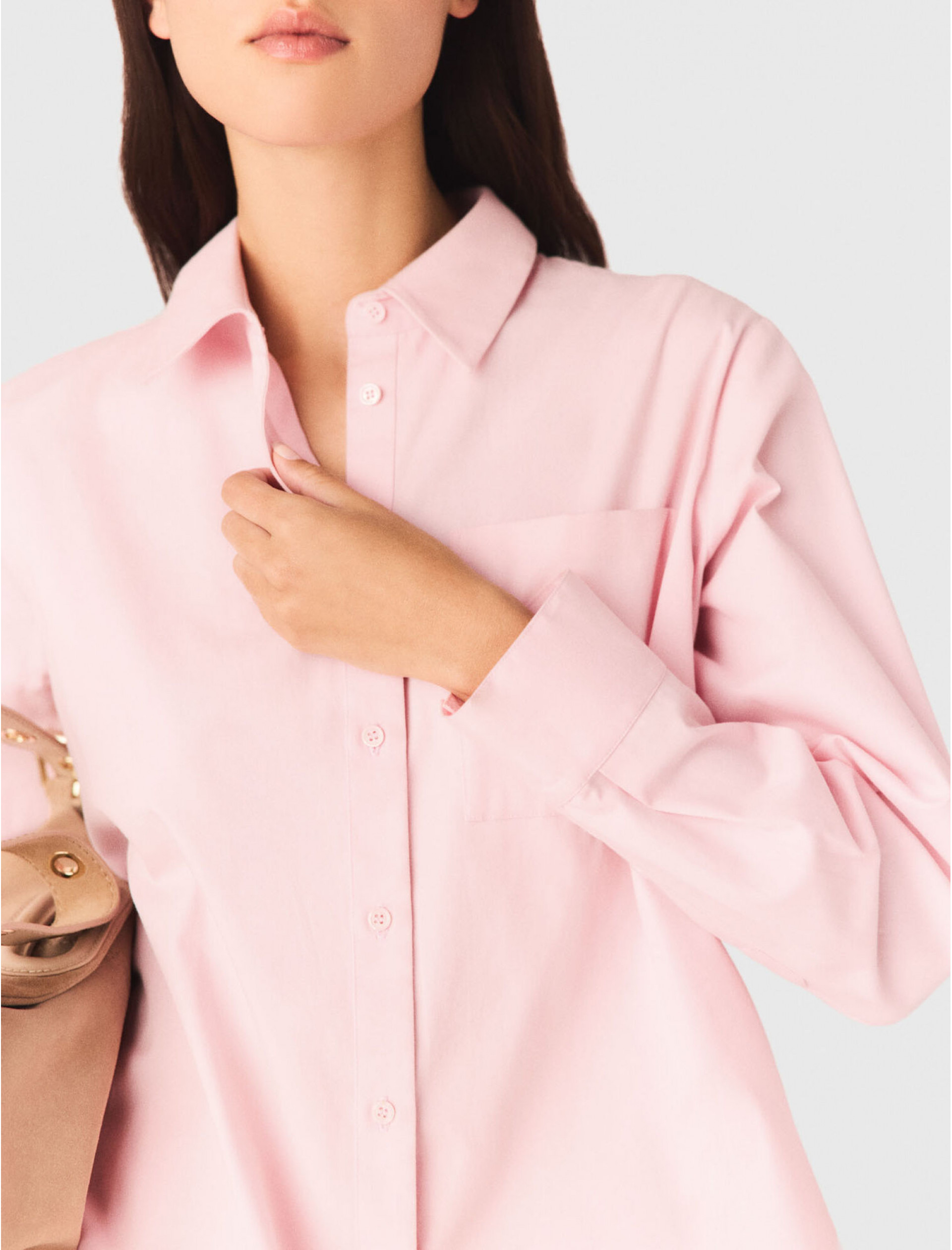 Жіноча рожева сорочка зі з'ємним шарфом
