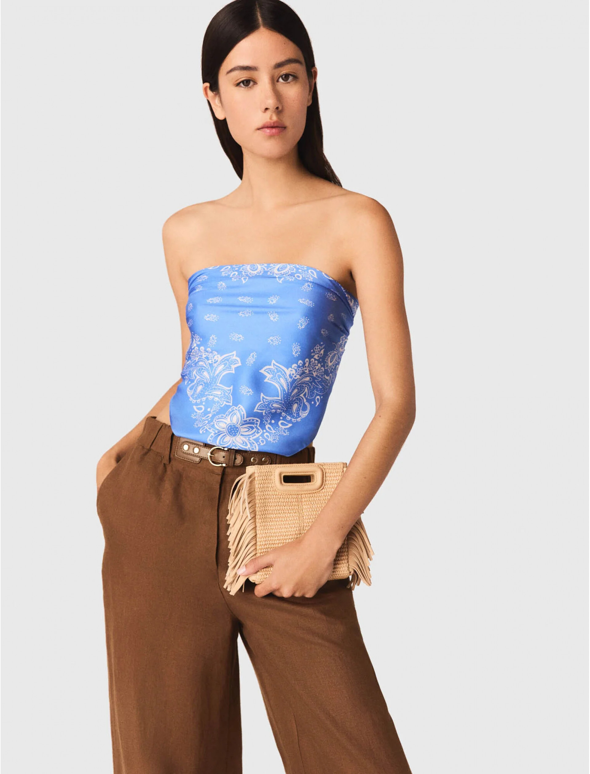 Жіночі коричневі льняні брюки Жіночі коричневі льняні брюки