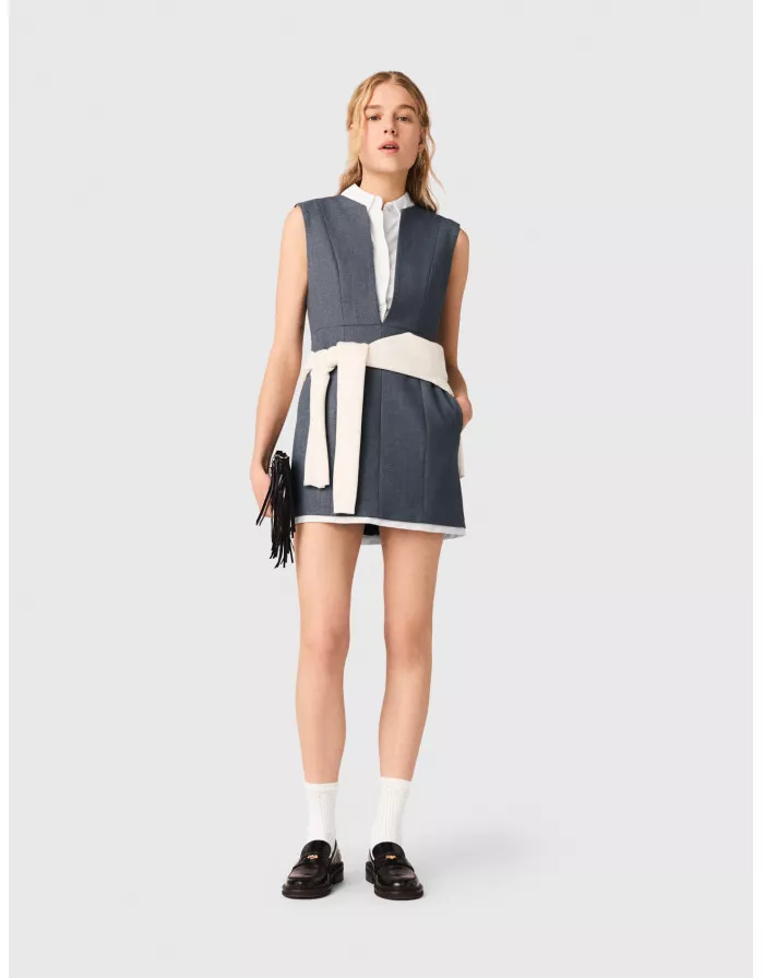 Жіноча сіра сукня з ефектом 2-в-1